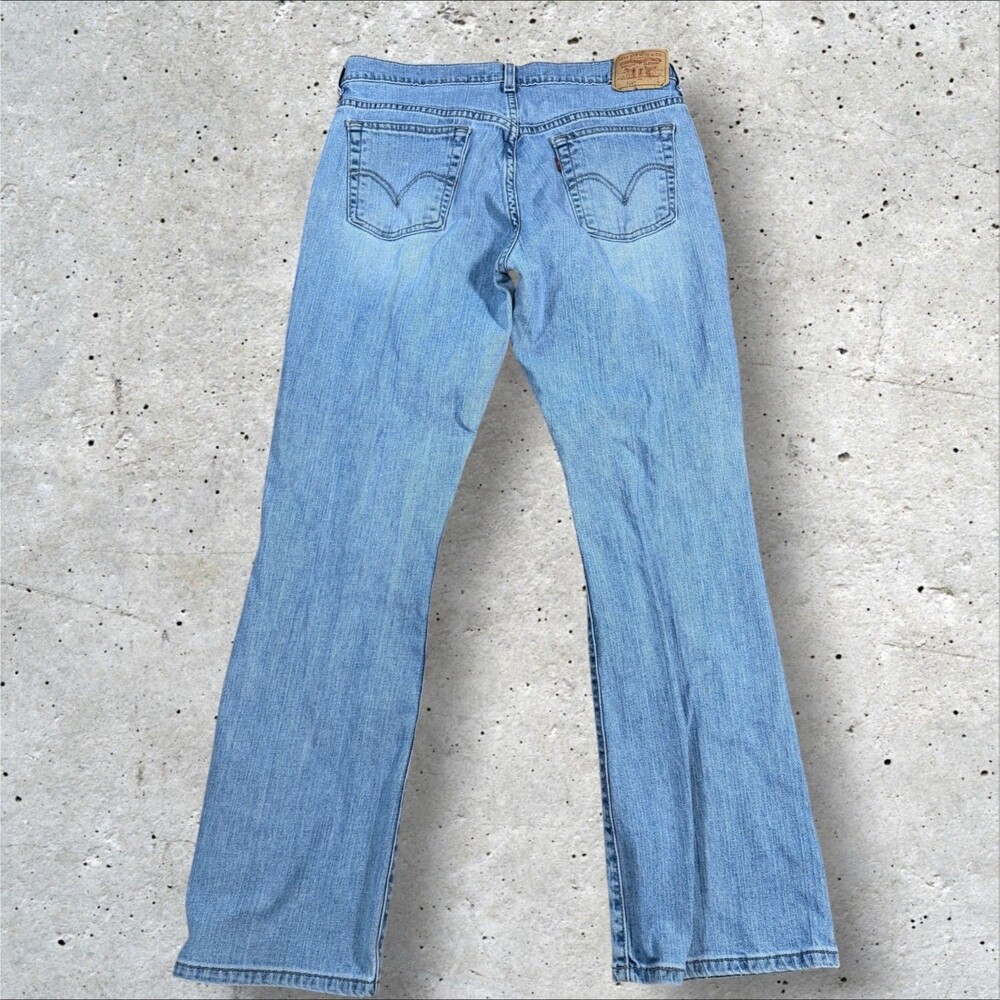 Levis 515 Nouveau Bootcut Jeans Womens 12M Stretch Light Wash Denim Flare Pants - Picture 3 of 8